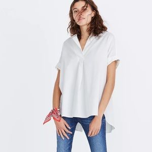 Madewell Courier Button-Back Shirt in Pure White